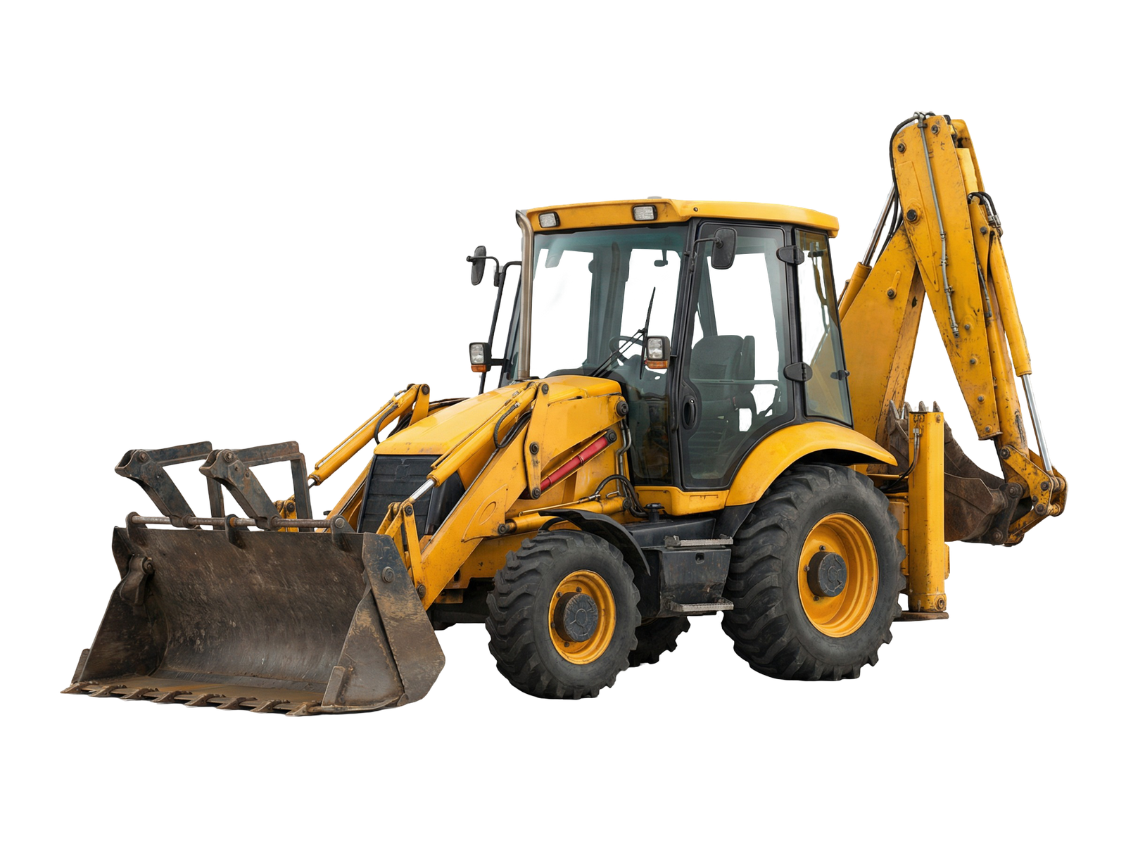 3D Backhoe Loader Tractor Vehicle