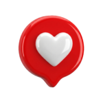 3D Heart Like Notification Pin Icon