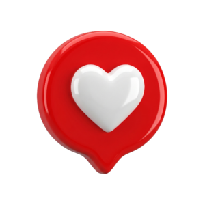 3D Heart Like Notification Pin Icon
