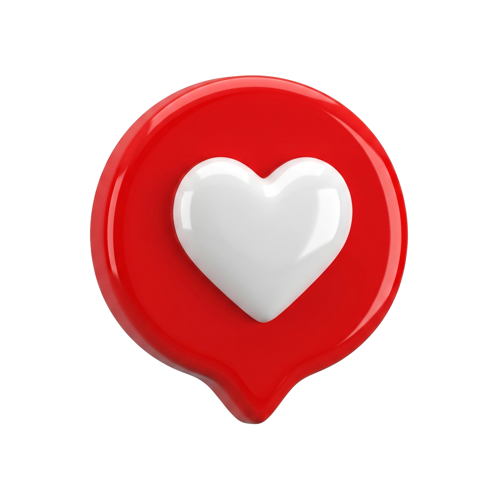 3D Heart Like Notification Pin Icon