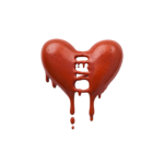 3D Melting Red Heart Object
