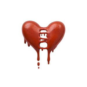 3D Melting Red Heart Object