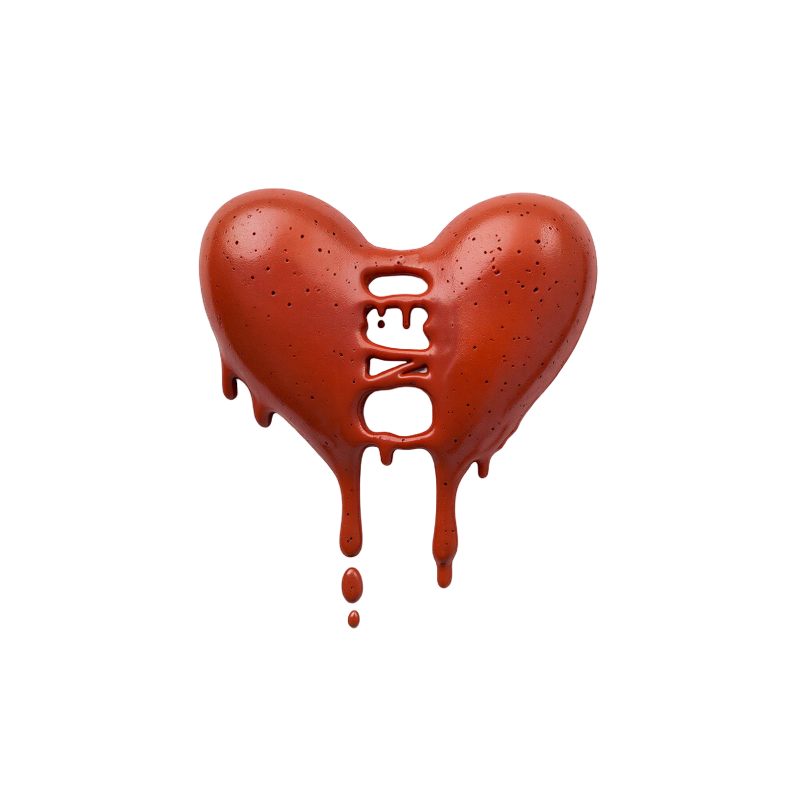 3D Melting Red Heart Object