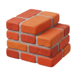 3D Red Brick Wall Stack