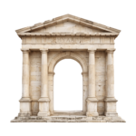 Ancient Roman Classical Stone Archway Isolated