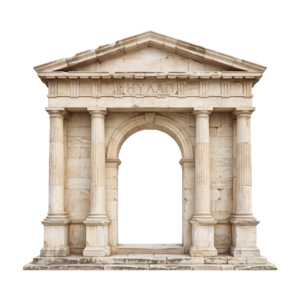 Ancient Roman Classical Stone Archway Isolated