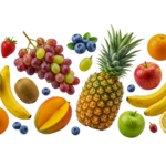 Assorted Fresh Tropical Fruits Frame Isolated