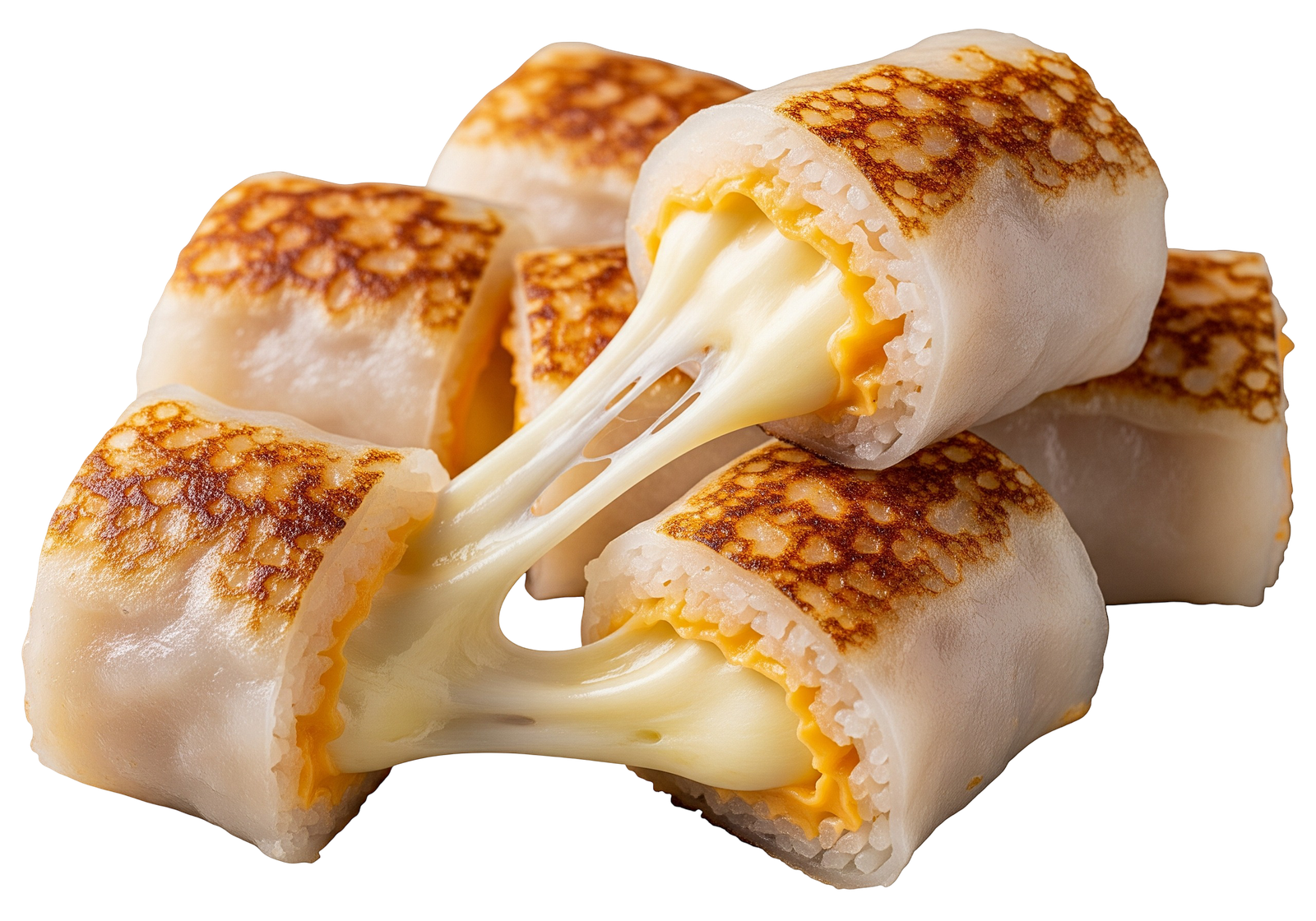 Baked Spring Rolls with Melted Cheese Food Transparent Background