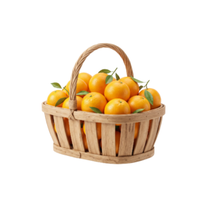 Basket of Fresh Mandarin Oranges