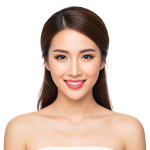 Beautiful Asian Woman Skincare Portrait Isolated