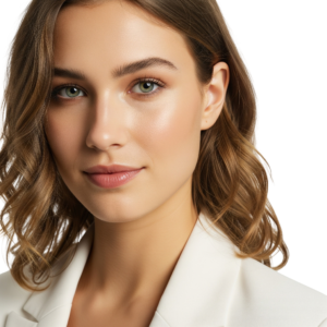 Beautiful Woman Face Skincare Close Up Portrait Transparent Background