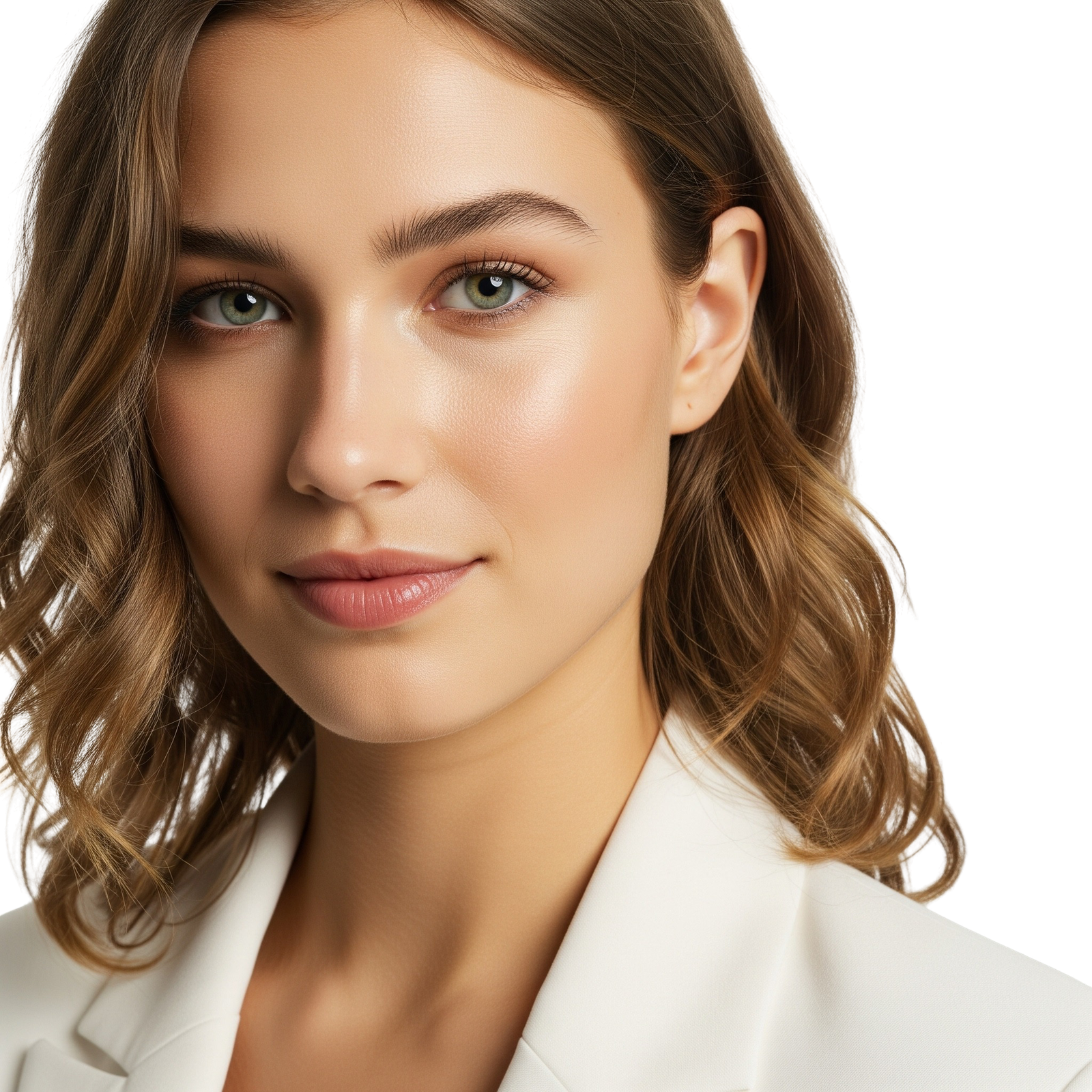 Beautiful Woman Face Skincare Close Up Portrait Transparent Background
