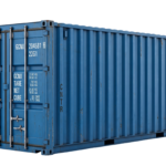 Blue Cargo Shipping Container Isolated