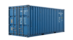 Blue Cargo Shipping Container Isolated