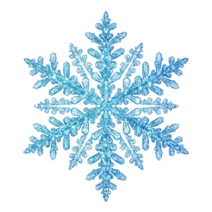 Blue Crystal Snowflake Winter Decoration Isolated