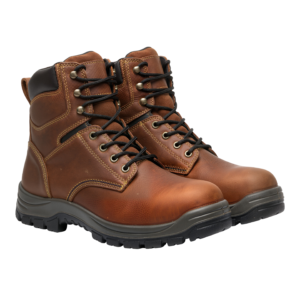 Brown Leather Work Boots Safety Shoes Transparent Background