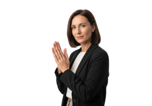 Businesswoman Clapping Hands Applause Gesture Isolated