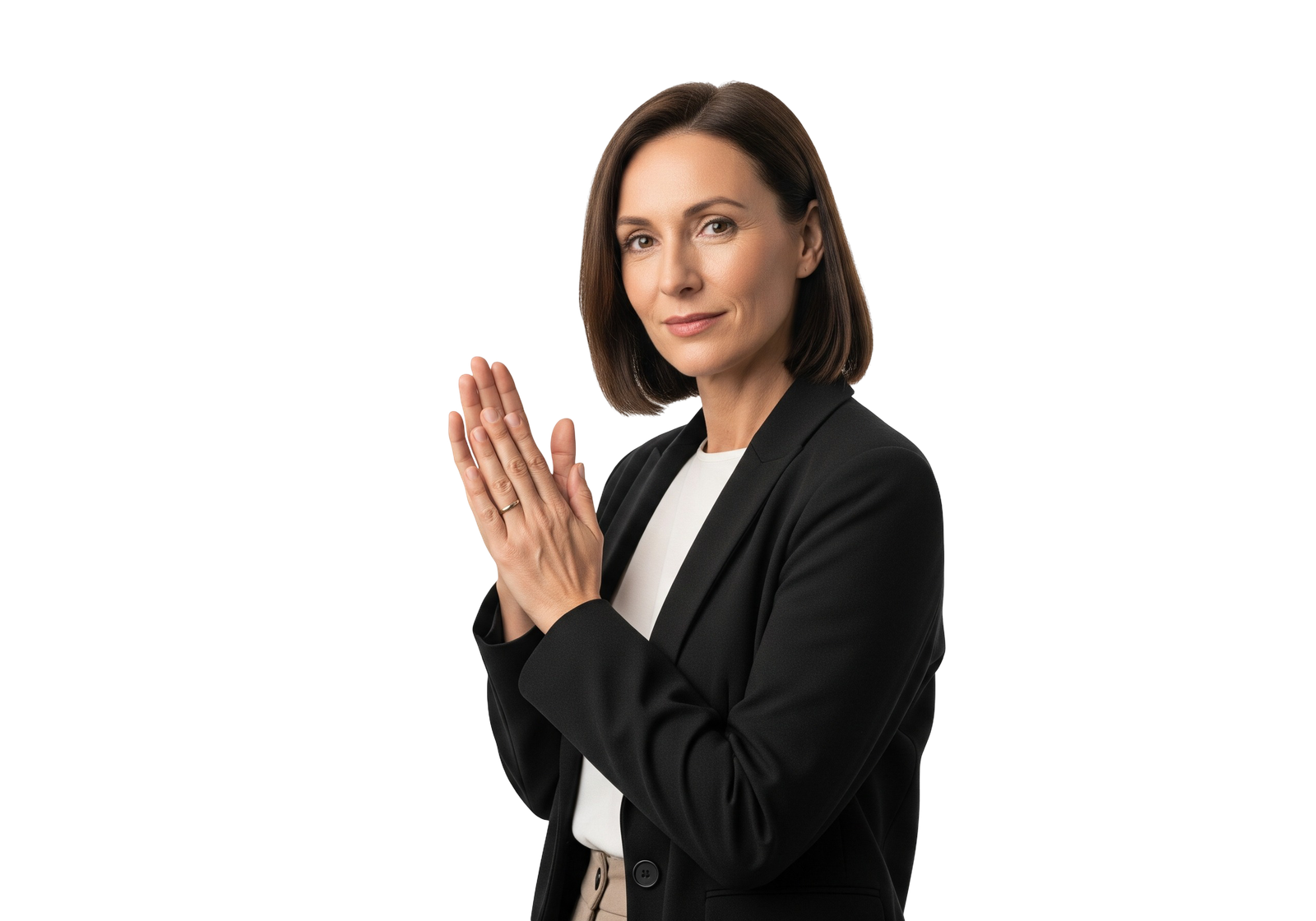 Businesswoman Clapping Hands Applause Gesture Isolated