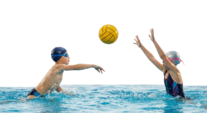 Children Playing Water Polo Game in Swimming Pool