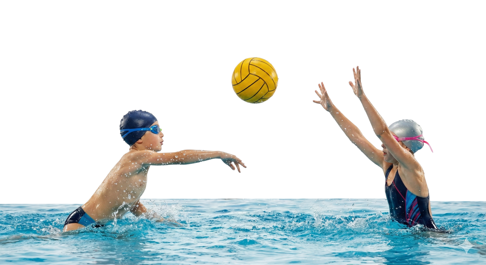 Children Playing Water Polo Game in Swimming Pool