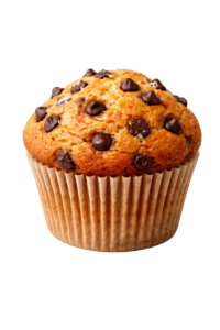 Chocolate Chip Muffin Pastry Snack Isolated