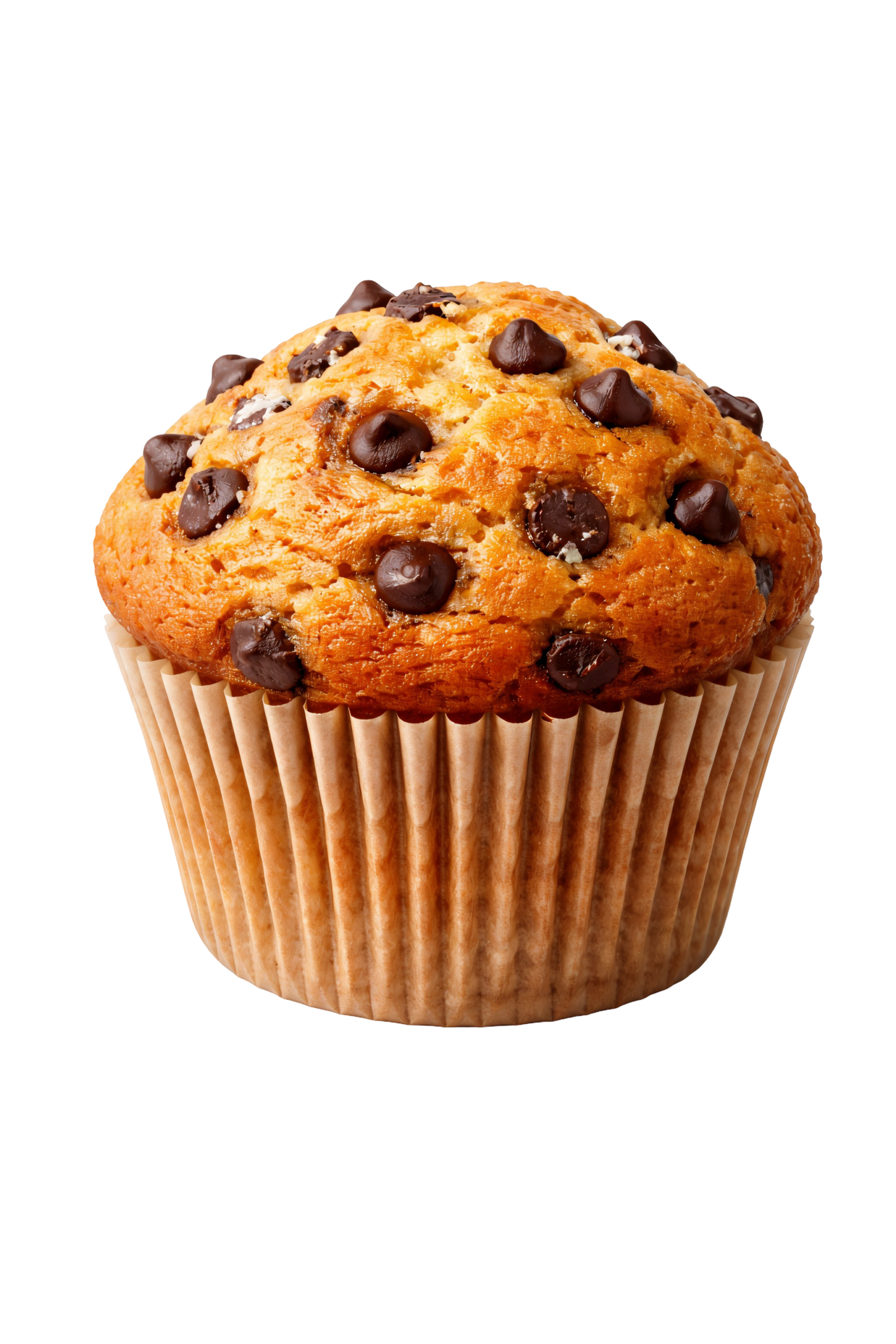 Chocolate Chip Muffin Pastry Snack Isolated