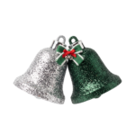 Christmas Bell Ornaments Glitter Isolated on Transparent Background