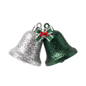 Christmas Bell Ornaments Glitter Isolated on Transparent Background