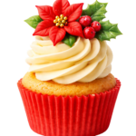 Christmas Poinsettia Cupcake Holiday Dessert Transparent Background