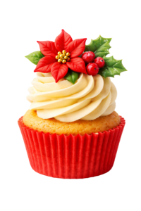 Christmas Poinsettia Cupcake Holiday Dessert Transparent Background