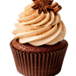 Cinnamon Spice Cupcake Dessert with Star Anise Transparent Background