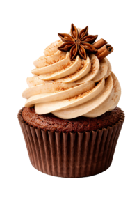 Cinnamon Spice Cupcake Dessert with Star Anise Transparent Background