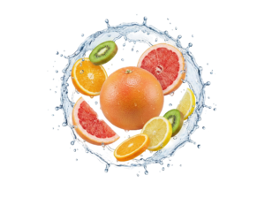 Citrus Mixed Fruits Water Splash Ring Transparent Background