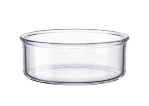 Clear Round Glass Baking Dish Bowl Isolated