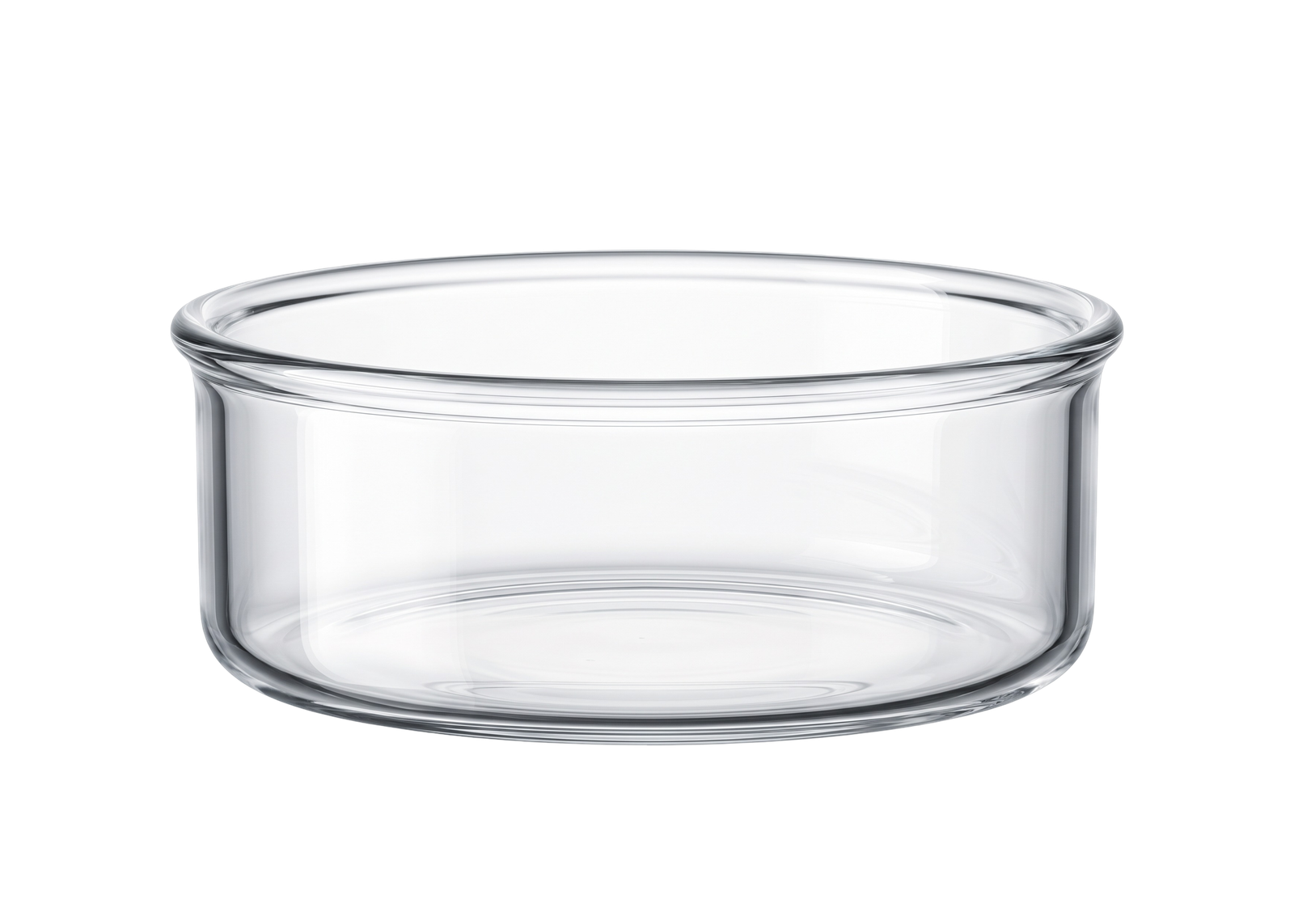 Clear Round Glass Baking Dish Bowl Isolated
