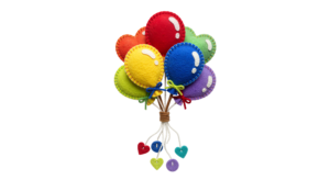 Colorful Balloons Cluster Bunch Transparent Background