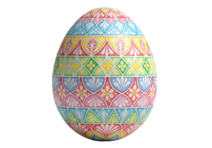 Colorful Decorated Easter Egg Pattern Ornament Transparent Background