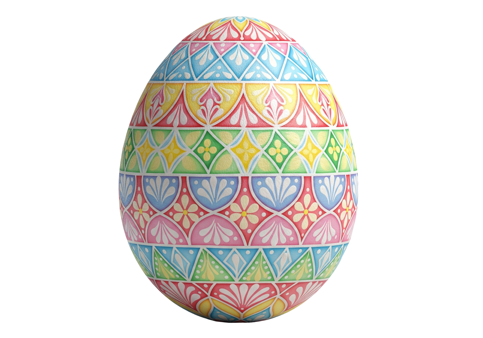 Colorful Decorated Easter Egg Pattern Ornament Transparent Background