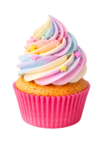 Colorful Pastel Swirl Cupcake Dessert Transparent Background