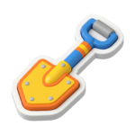 Colorful Toy Shovel with Stylized Design