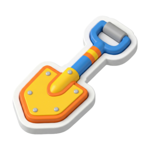 Colorful Toy Shovel with Stylized Design