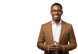Confident African American Businessman Portrait Smiling in Suit