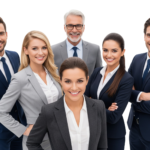 Corporate Business Team Smiling Group Portrait Transparent Background