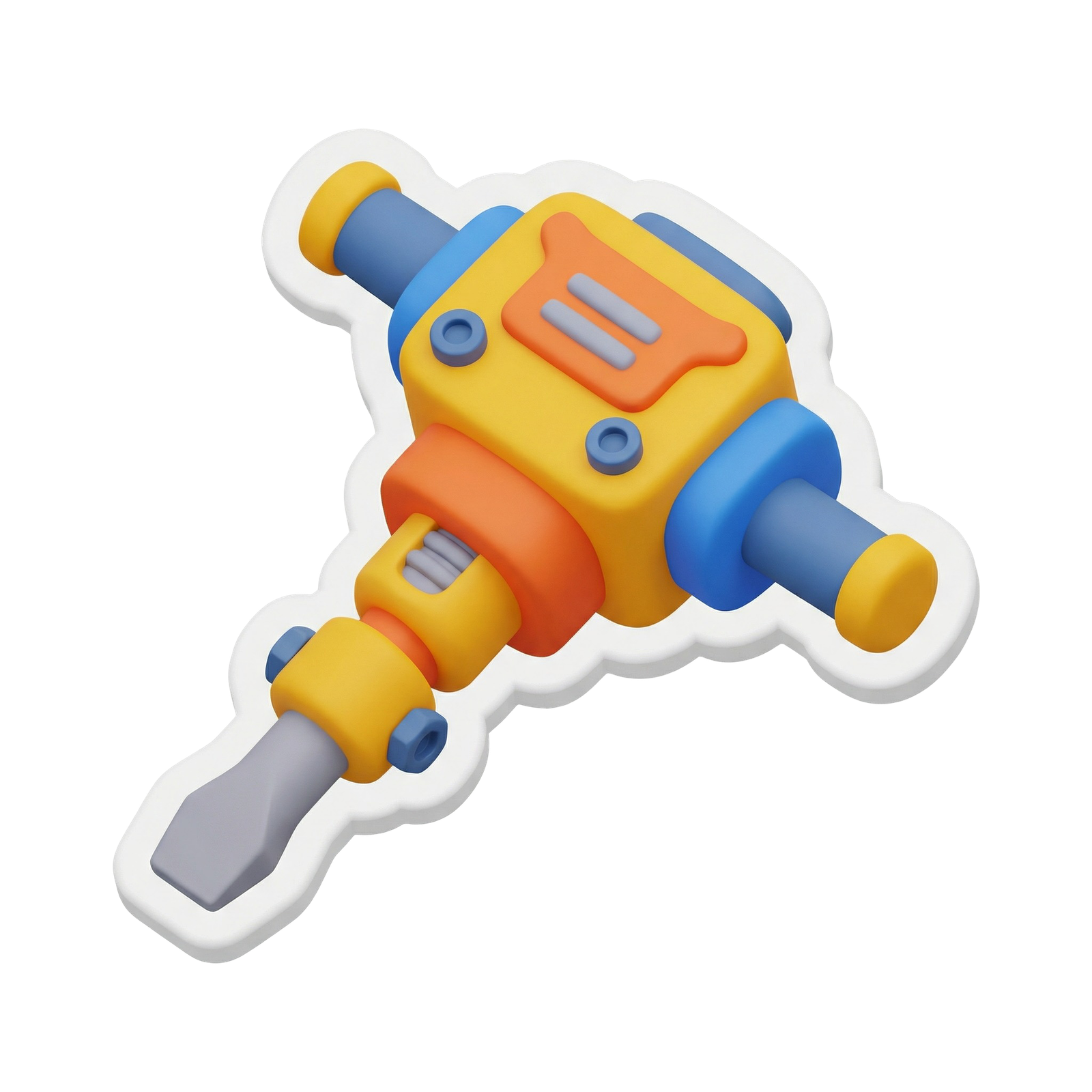 Cute 3D Jackhammer Toy Construction Tool