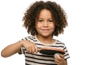 Cute Child Holding Ping Pong Racket Table Tennis Transparent Background