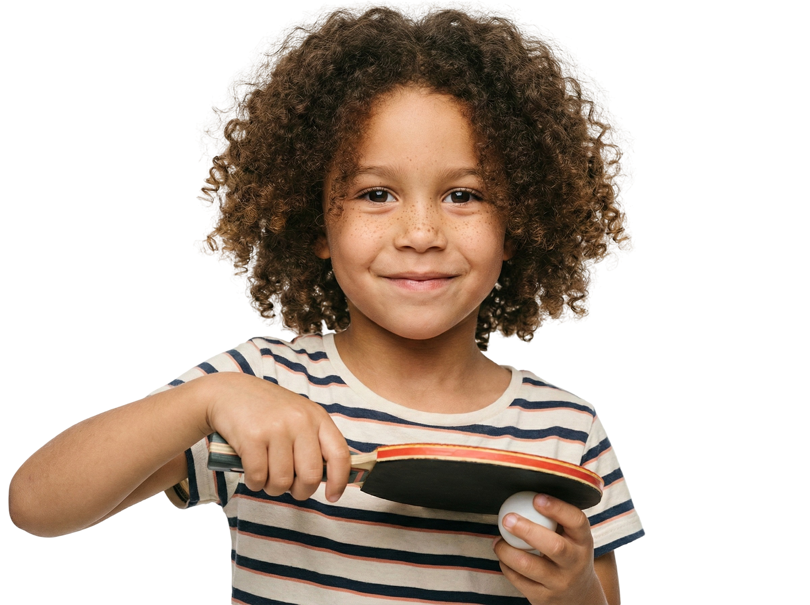 Cute Child Holding Ping Pong Racket Table Tennis Transparent Background