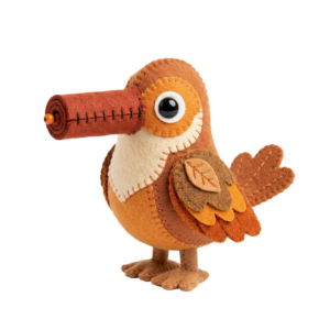 Cute Felt Kiwibird Craft Toy Transparent Background