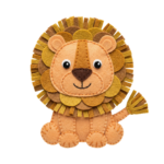 Cute Felt Lion Animal Toy Craft Transparent Background