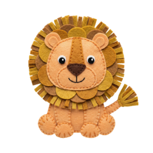 Cute Felt Lion Animal Toy Craft Transparent Background