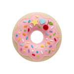 Cute Felt Pink Donut Toy Transparent Background